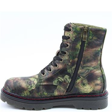 HEAVENLY FEET WOMENS ZIP LACE ANKLE BOOT - FOREST PEONY